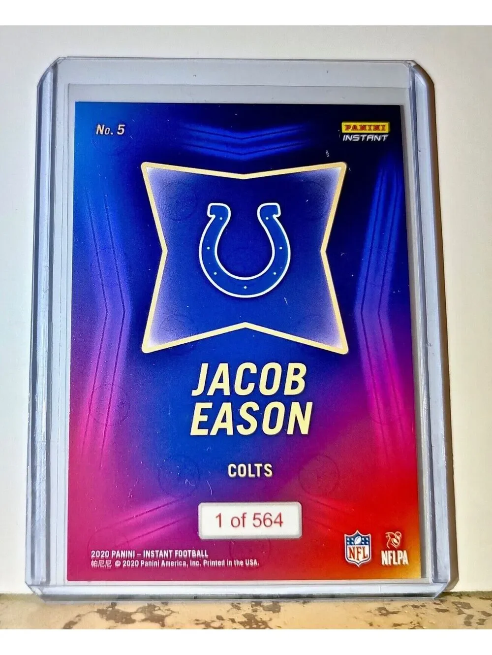 Jacob Eason 2020 NFL Draft Night NFL #5 Football Card Colts 1 of 564